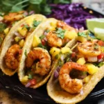 Grilled Shrimp and Pineapple Tacos: A Tropical Delight! 5 Grilled Shrimp and Pineapple Tacos on a Plate