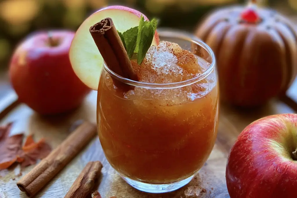 Bourbon apple cider slush