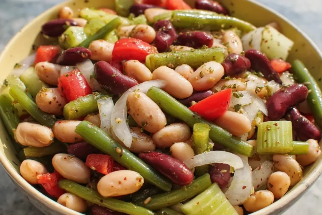 Best Bean Salad: A Refreshing, Slimming Delight 3 Colorful Best Bean Salad in a Bowl