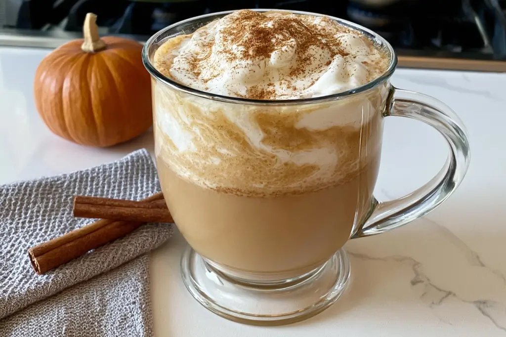 Homemade pumpkin spice chai latte
