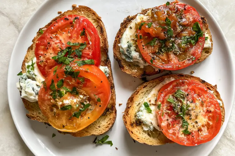 Tomato Picnic Toast with Blue Cheese Mayo: A Flavor Burst! 4 blue cheese mayo tomato toast