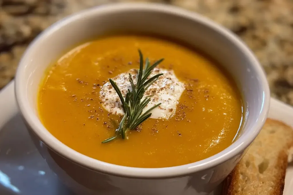 Delicious Creamy Butternut Squash Soup in a Bowl