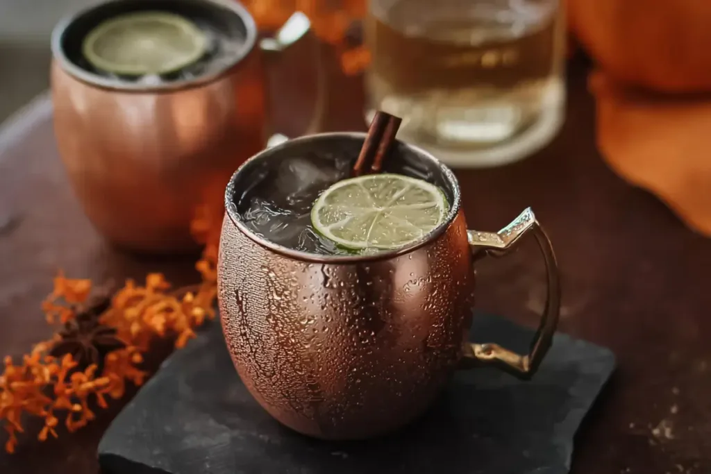 Fall Cider Mules with Cinnamon Garnish