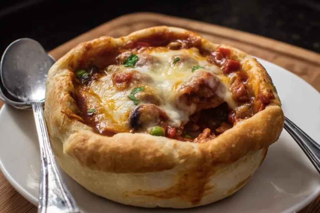 Delicious Pizza Pot Pie Ready to Serve
