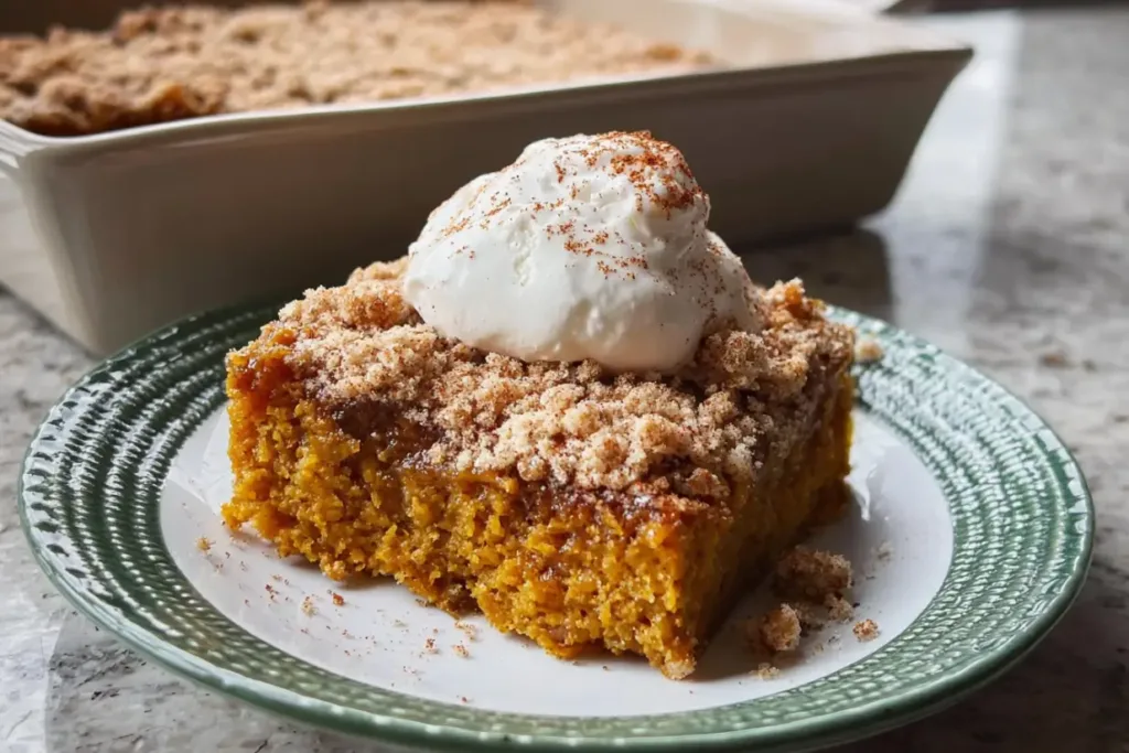 Delicious Pumpkin Dump Cake Slices