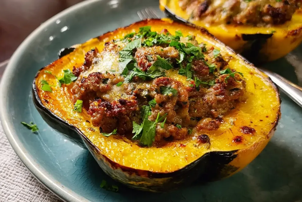 Sausage-Stuffed Acorn Squash