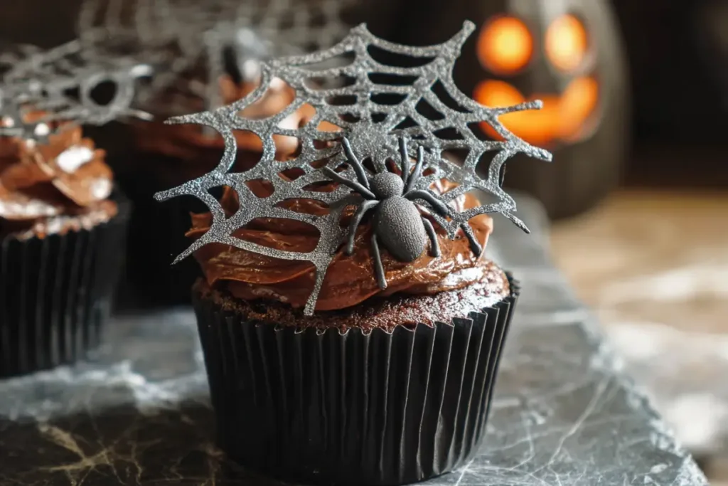 Spooky Spider Web Cupcakes