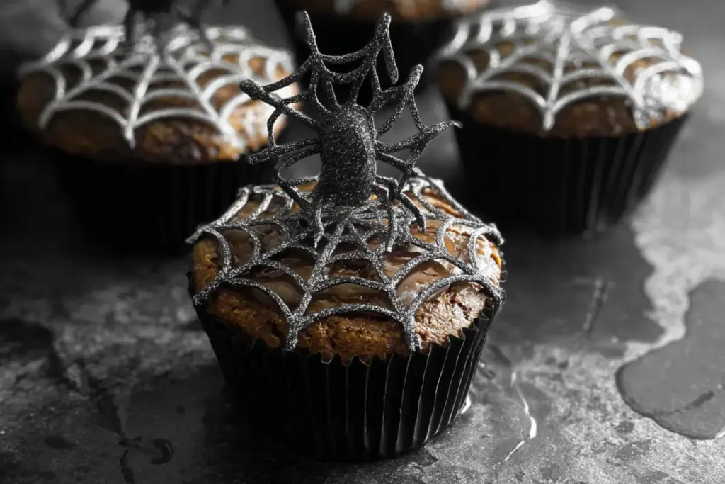 Spooky Spider Web Cupcakes