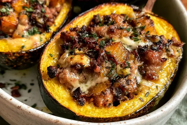 Sausage Stuffed Squash Recipe
