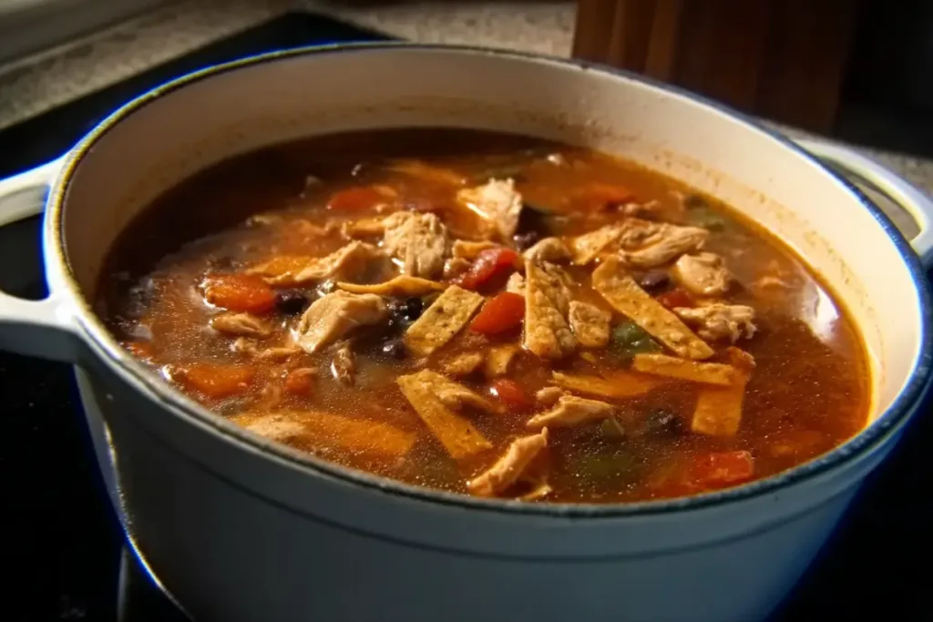 Chicken Tortilla Soup IV: A Delightful Bowl of Comfort 4 Chicken Tortilla Soup IV Bowl with Fresh Toppings