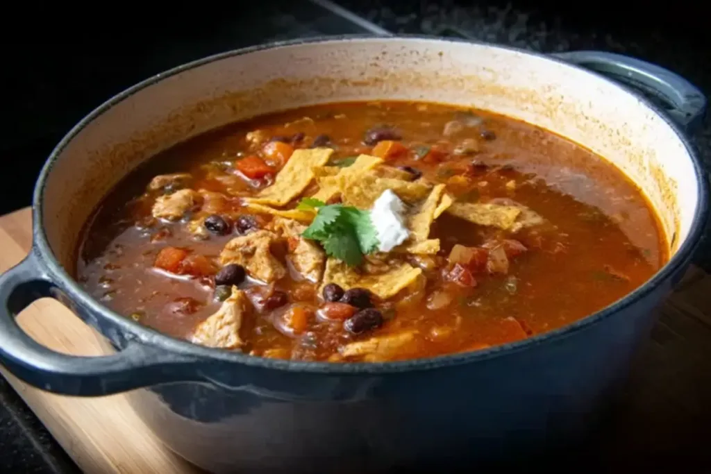 Chicken Tortilla Soup IV: A Delightful Bowl of Comfort 3 Chicken Tortilla Soup IV Bowl with Fresh Toppings