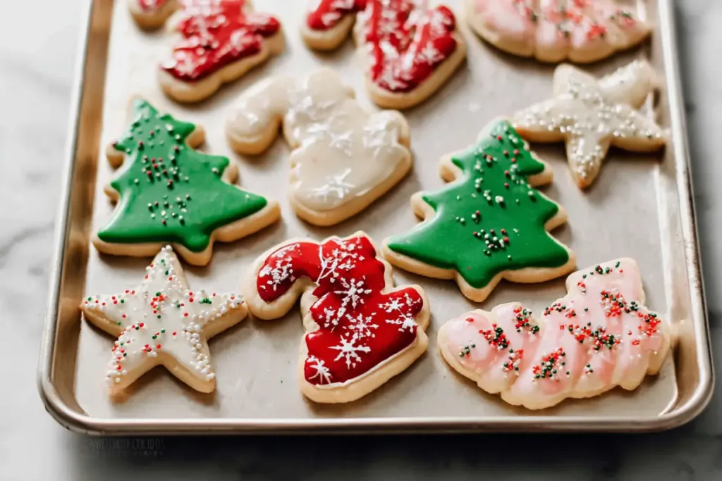 Holiday sugar cookies with icing