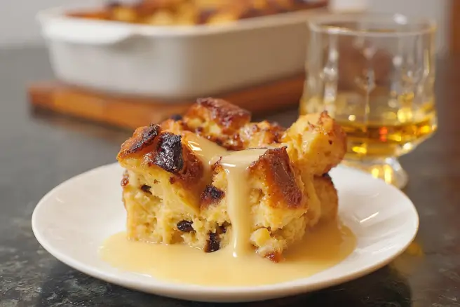 Eggnog Bread Pudding with Bourbon Sauce