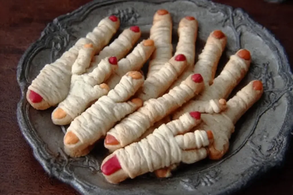 Halloween Finger Cookies: A Spooktacular Treat for Your Party 4 Halloween Finger Cookies on a Creepy Platter