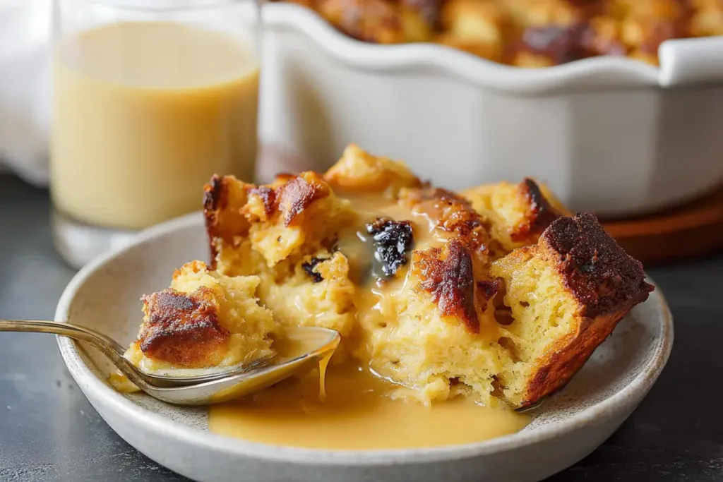 Eggnog Bread Pudding with Bourbon Sauce