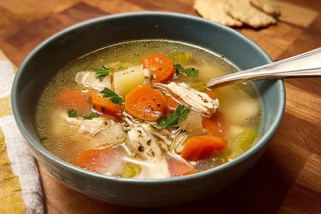 Homemade Chicken Soup: The Comfort You Need Right Now 4 Cozy Homemade Chicken Soup in a Bowl