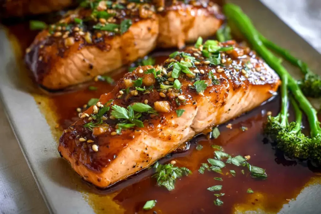 Honey Garlic Salmon on a Platter