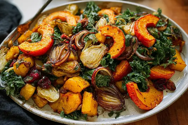 Maple glazed roasted vegetables Maple and Spice Roasted Winter Vegetable Salad: A Seasonal Star