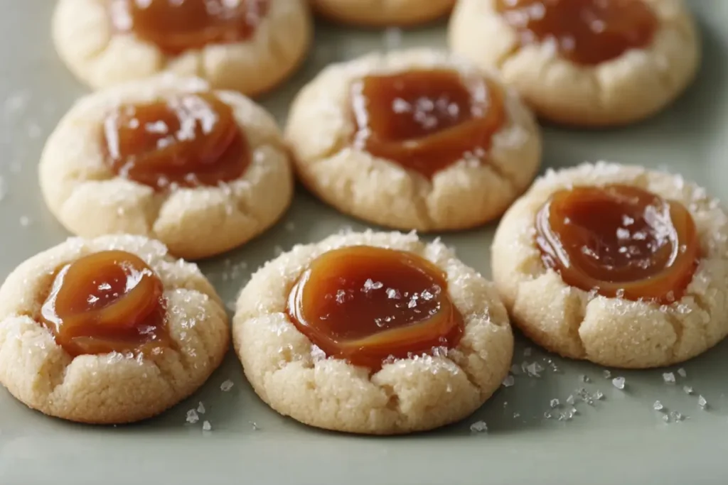 Sea salt caramel cookies Salted Caramel Thumbprint Cookies: Sweet Meets Salty