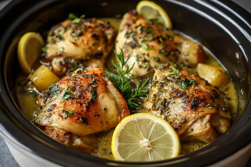 Slow Cooker Lemon Garlic Chicken1 Slow Cooker Lemon Garlic Chicken – Easy Flavorful Weeknight Recipe