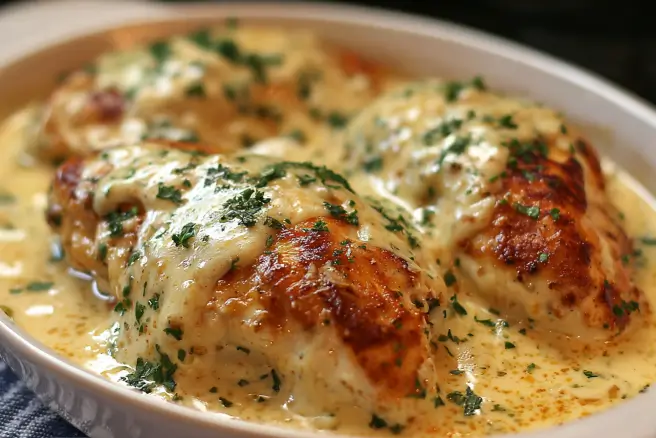 Smothered Cheesy Sour Cream Chicken1 Smothered Cheesy Sour Cream Chicken – Creamy & Flavorful Comfort Food