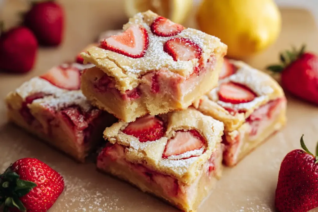 Tasty Strawberry Lemon Blondies Tasty Strawberry Lemon Blondies Recipe | Sweet & Citrusy Dessert