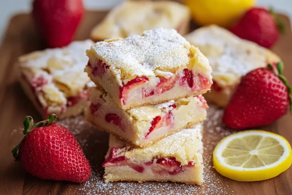 Tasty Strawberry Lemon Blondies1 Tasty Strawberry Lemon Blondies Recipe | Sweet & Citrusy Dessert
