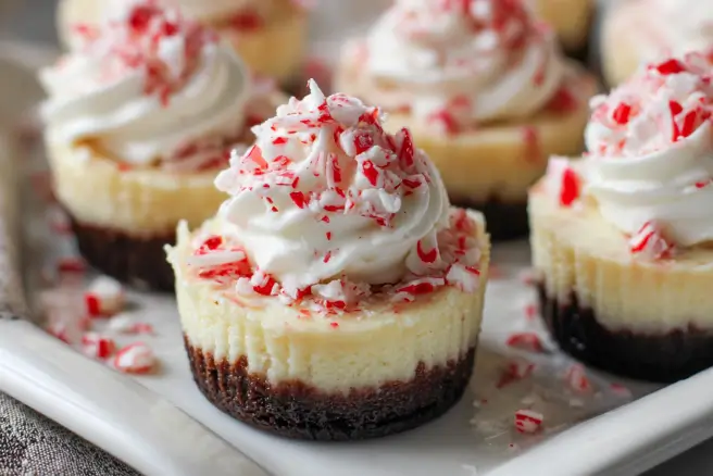 peppermint mini cheesecakes