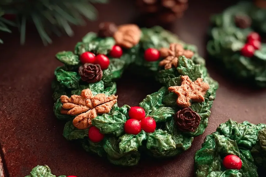 marshmallow Christmas wreath treats
