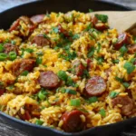 Cheesy Sausage and Rice Skillet Cheesy Sausage and Rice Skillet | One-Pan Comfort Meal
