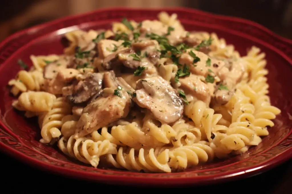 Easy Creamy Mushroom Chicken Pasta Recipe (One Pot) - Try Now!