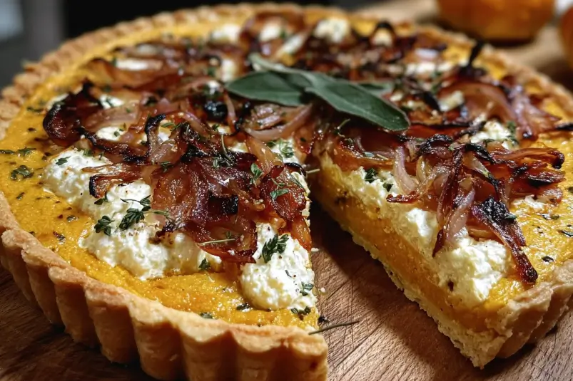 Pumpkin Ricotta Caramelized Onion Tart: A Cozy Delight