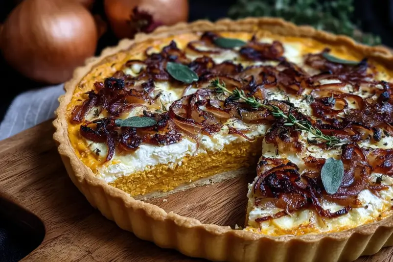 Pumpkin Ricotta Caramelized Onion Tart1 Pumpkin Ricotta Caramelized Onion Tart: A Cozy Delight