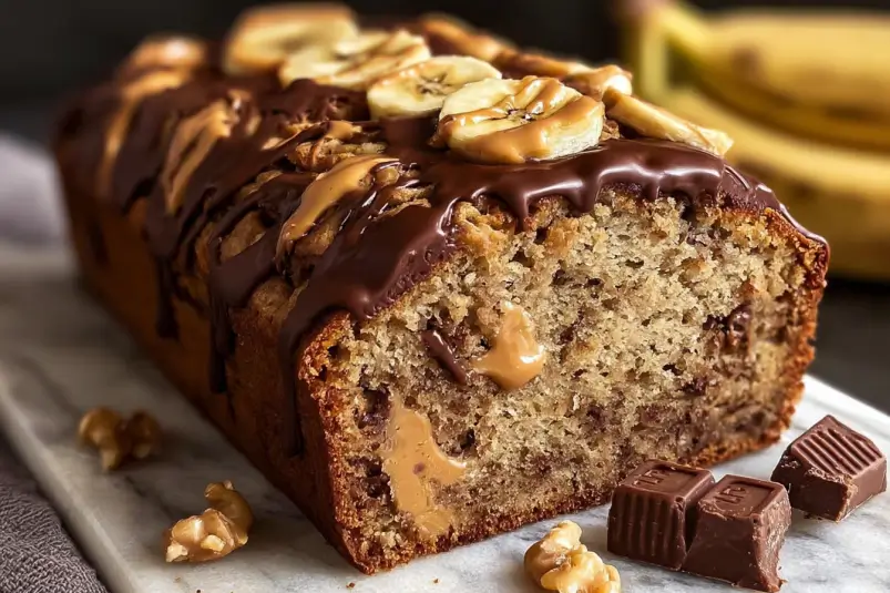 Reeses Peanut Butter Banana Bread 1 Reese’s Peanut Butter Banana Bread | Moist & Decadent Recipe