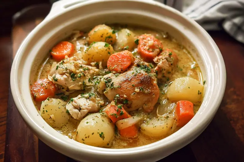 Slow Cooker Garlic Parmesan Chicken Stew Recipe 1 Slow Cooker Garlic Parmesan Chicken Stew Recipe | Creamy & Comforting