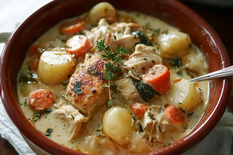 Slow Cooker Garlic Parmesan Chicken Stew Recipe Slow Cooker Garlic Parmesan Chicken Stew Recipe | Creamy & Comforting