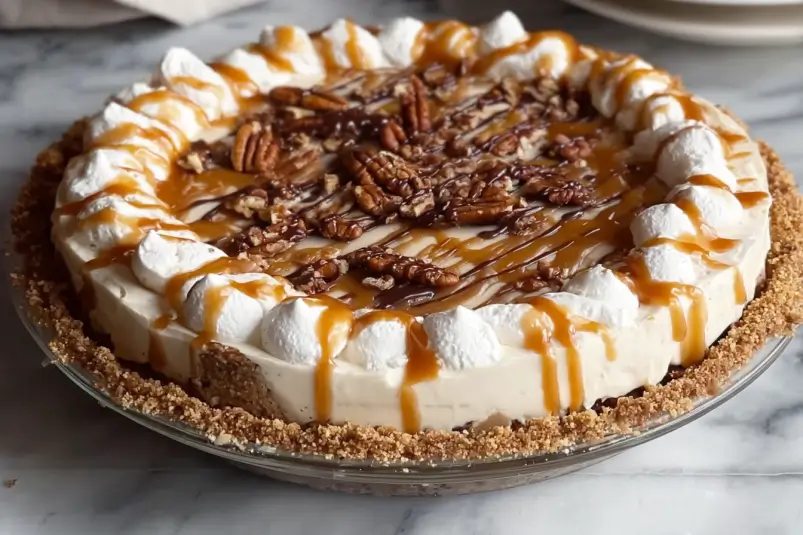 Tasty Caramel Chocolate Pecan Ice Cream Pie Delight 3 Tasty Caramel Chocolate Pecan Ice Cream Pie Delight