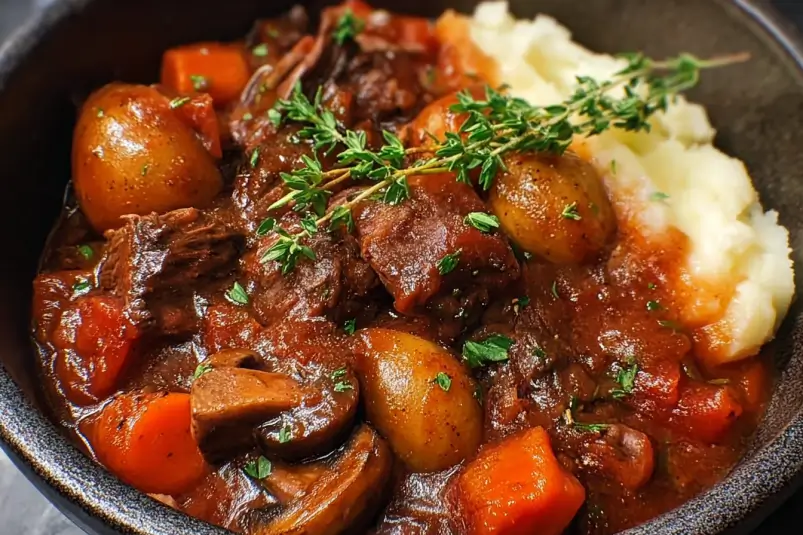 Traditional Slow Cooker Beef Bourguignon: A Heartwarming Delight 4 Traditional Slow Cooker Beef Bourguignon1 Traditional Slow Cooker Beef Bourguignon: A Heartwarming Delight