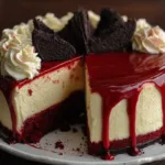 Vampire Bite Red Velvet Cheesecake Vampire Bite Red Velvet Cheesecake Recipe with Raspberry “Blood” Sauce