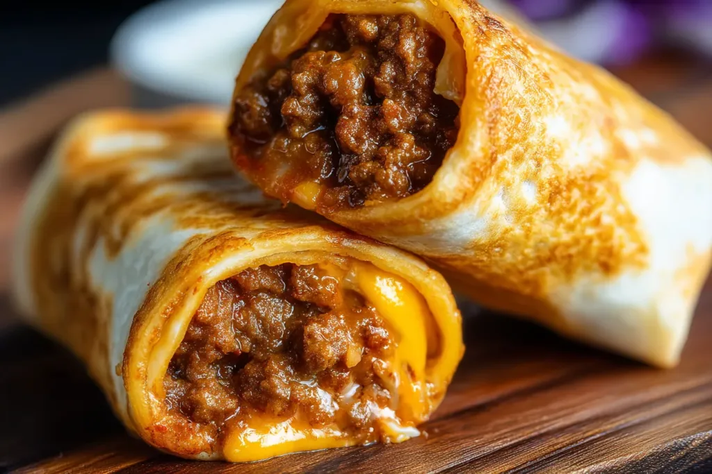 Delicious Beef and Cheese Chimichangas Ready to Serve
