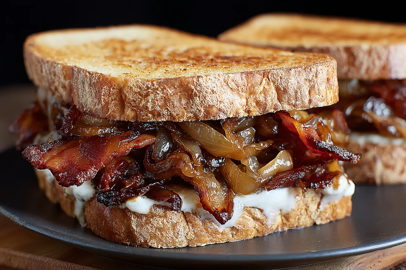 Best Bacon Sandwich with Caramelized Onions Recipe 