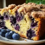 Delicious Blueberry Sour Cream Coffee Cake Slice