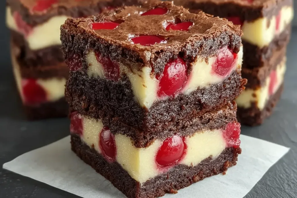 Cherry Cheesecake Brownies Bars Freshly Baked