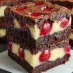Cherry Cheesecake Brownies Bars Freshly Baked