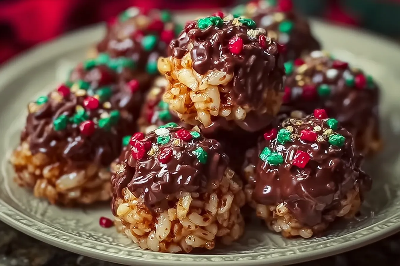 Christmas Chocolate Rice Krispie Balls: Delightful Holiday Treats 4 Christmas Chocolate Rice Krispie Balls