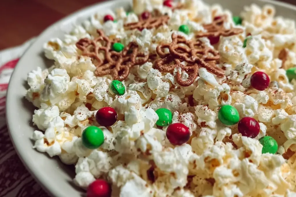 Delicious Christmas Popcorn in Festive Bowls