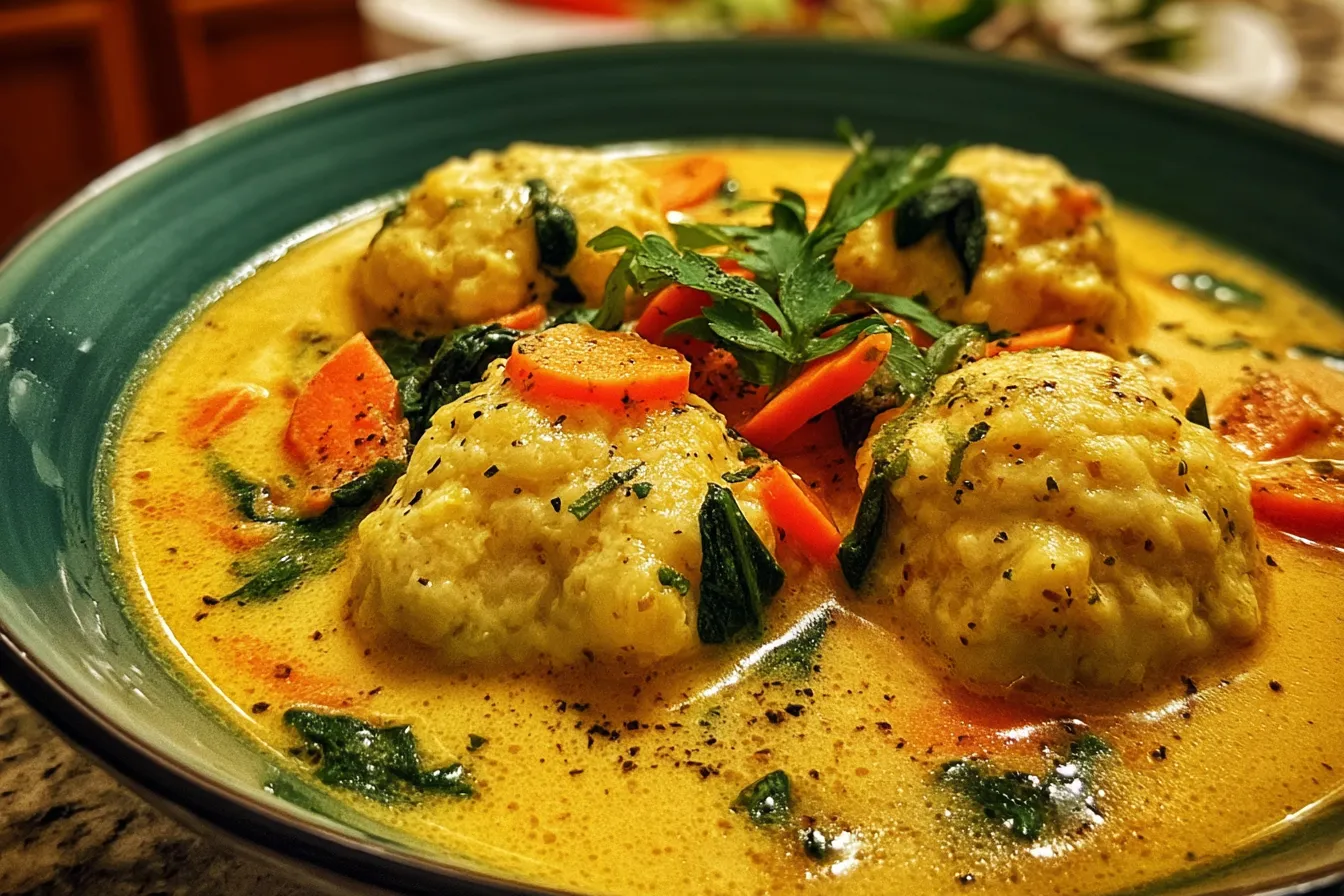 Coconut Curry Soup With Dumplings