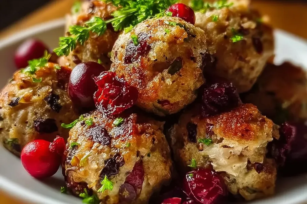Cranberry Turkey Stuffing Balls: Irresistible Holiday Bites
