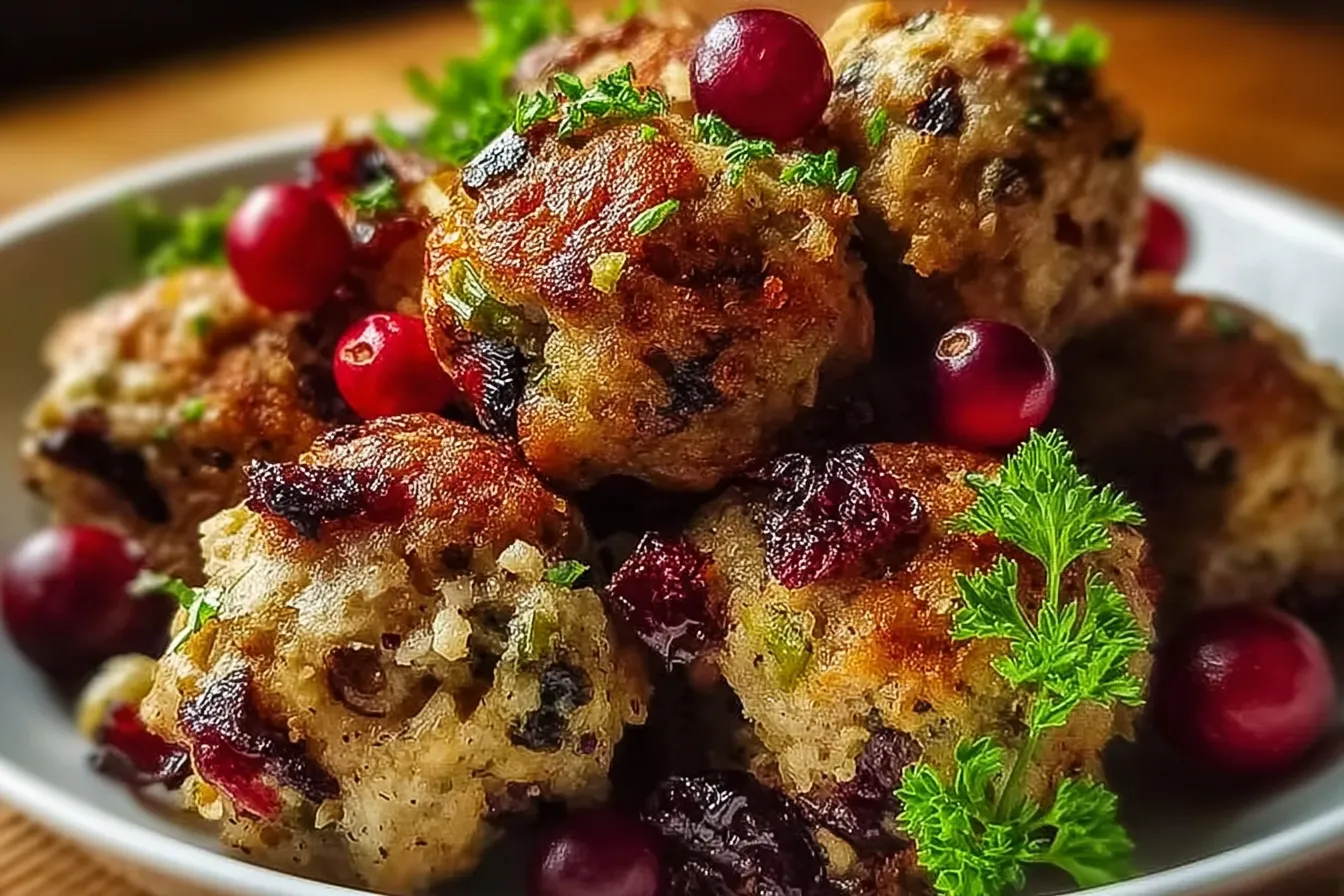 Cranberry Turkey Stuffing Balls: A Flavorful Holiday Treat!