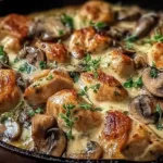 Creamy Keto Garlic Mushroom Chicken Casserole Fresh from the Oven